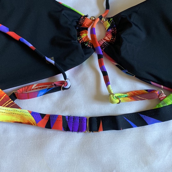 NWT bebe bikini 2 piece, tropical, size L - Picture 3 of 10